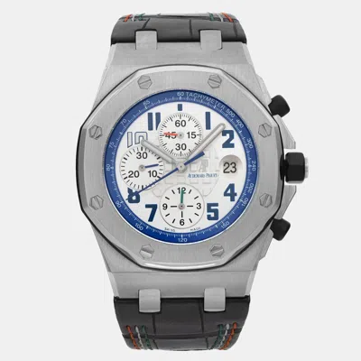 Pre-owned Audemars Piguet White Stainless Steel Royal Oak Offshore Chronograph Sachin Tendulkar 26182st.oo.d01 Automatic Men's