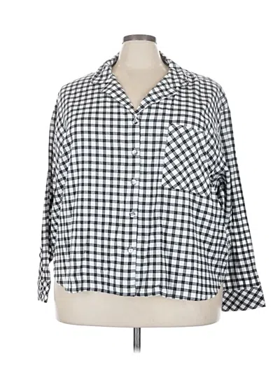Pre-owned Auden 3/4 Sleeve Button Down Shirt In White