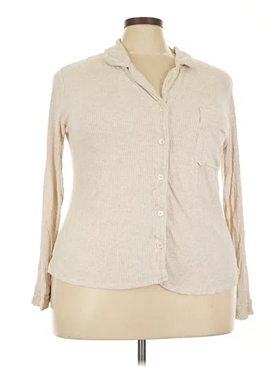 Pre-owned Auden Long Sleeve Blouse In Brown