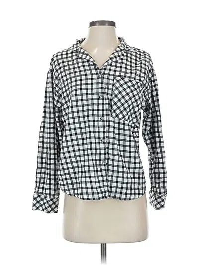 Pre-owned Auden Long Sleeve Button Down Shirt In Black