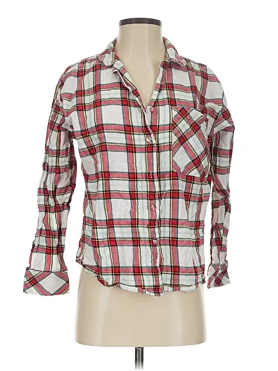 Pre-owned Auden Long Sleeve Button Down Shirt In Red