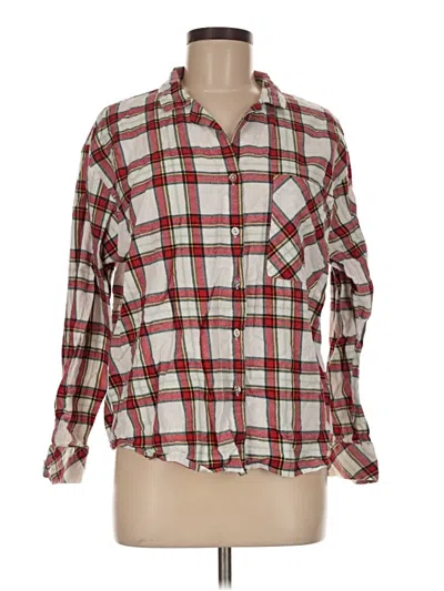 Pre-owned Auden Long Sleeve Button Down Shirt In Red
