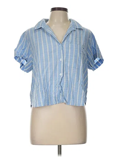Pre-owned Auden Short Sleeve Blouse In Blue