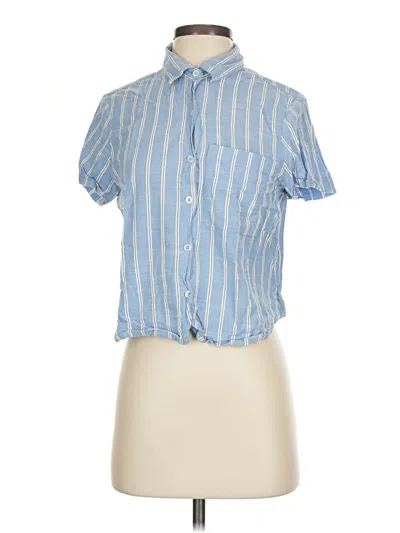 Pre-owned Auden Short Sleeve Button Down Shirt In Blue