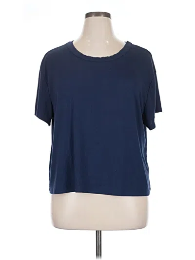 Pre-owned Auden Short Sleeve Top Blue Crew Neck Tops
