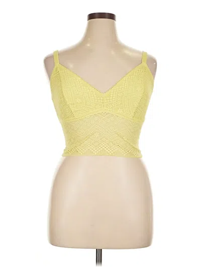 Pre-owned Auden Sleeveless Top Yellow Sweetheart Neckline Tops