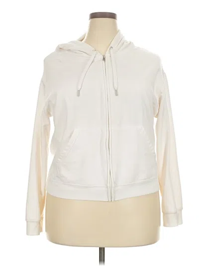 Pre-owned Auden Zip Up Hoodie In White