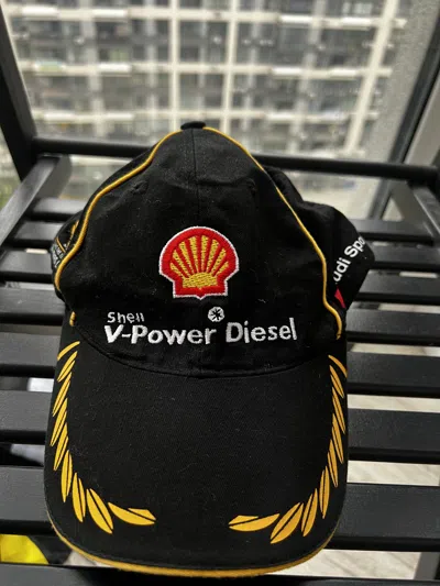 Pre-owned Audi X Racing Shell V-power Diesel Audi Vintage Cap In Black