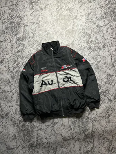 Pre-owned Audi X Racing Vintage Racing Jacket Audi Big Logo Sport Black