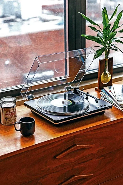 Audio-technica At-lp70xbt Fully-automatic Bluetooth Turntable In Black/silver At Urban Outfitters In Multi