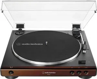Audio-technica At-lp60x-bw Fully Automatic Belt-drive Turntable In Black,brown