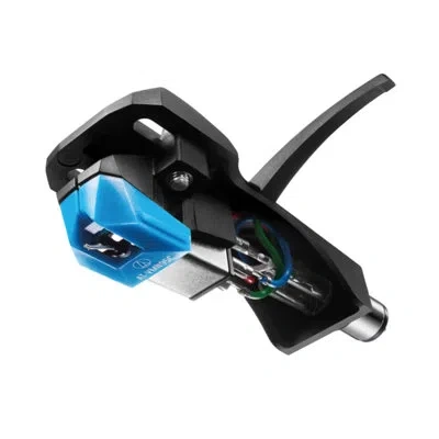 Audio-technica At-vm95c/h Headshell/dual Moving Magnet Cartridge Kit (black/blue) In Black,blue