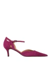 Audley Woman Pumps Fuchsia Size 10 Leather In Pink