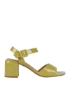 Audley Woman Sandals Acid Green Size 8 Leather
