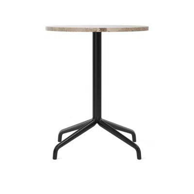 Audo Copenhagen (formerly Menu) Harbour Column Table, Round Table Top, Dining Height In Brown