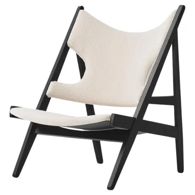 Pre-owned Audo Ib Kofod-larsen Knitting Lounge Chair Barnum Boucle 24 Black Oak For