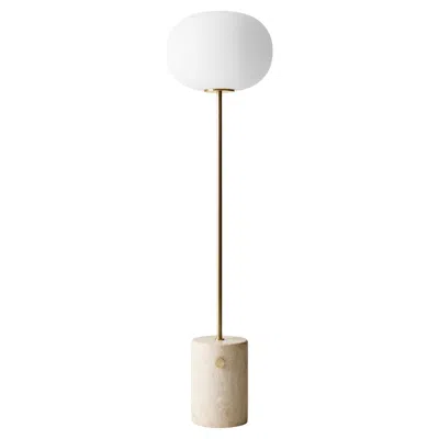 Pre-owned Audo Jwda Floor Lamp, Travertine / Brushed Brass, By Jonas Wagell For  In Transparent