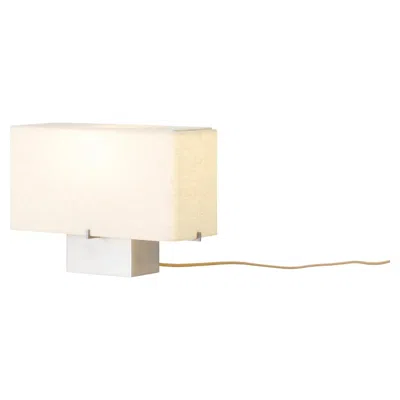 Pre-owned Audo Nonna Table Lamp H24, Brushed Aluminum/linen By Kroyer-saetter-lassen For  In White