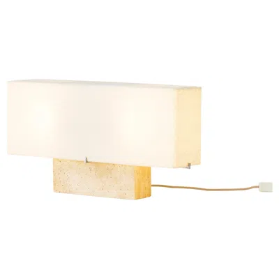 Pre-owned Audo Nonna Table Lamp H30, Travertine/linen By Kroyer-saetter-lassen For  In White