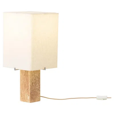 Pre-owned Audo Nonna Table Lamp H49, Travertine/linen By Kroyer-saetter-lassen For  In White