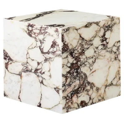 Pre-owned Audo Plinth Cubic Side Table, Rose Marble Calacatta Viola-by Norm Architects For  In Red