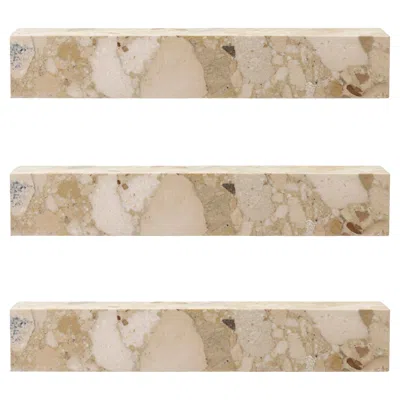 Pre-owned Audo Set Of 3 Plinth Shelves In Sand Kunis Breccia Marble By Norm Architects For  In Brown