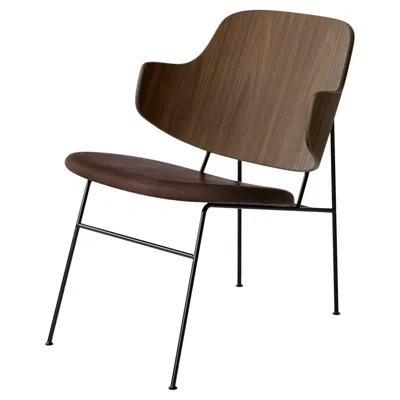 Pre-owned Audo The Penguin Lounge Chair-walnut & Leather Dakar 0329-by Ib Kofod-larsen-for  In Brown