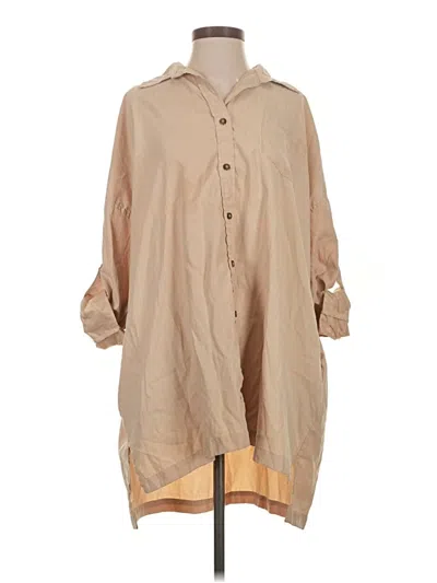 Pre-owned Audrey 3+1 3/4 Sleeve Blouse In Brown