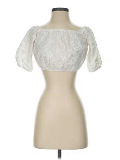 Pre-owned Audrey 3+1 3/4 Sleeve Blouse In Ivory