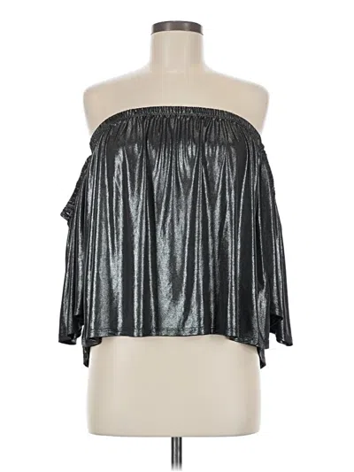 Pre-owned Audrey 3+1 3/4 Sleeve Blouse In Silver