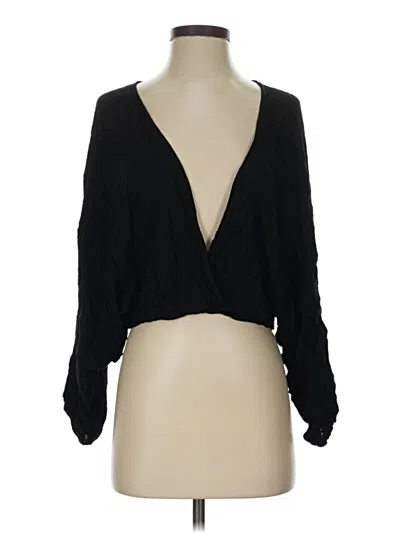 Pre-owned Audrey 3+1 Long Sleeve Blouse In Black