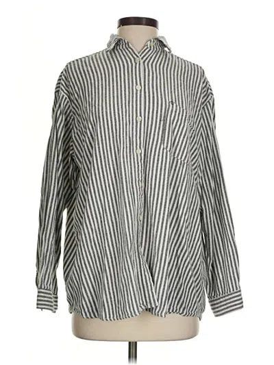 Pre-owned Audrey 3+1 Long Sleeve Blouse In Silver
