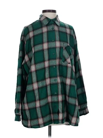 Pre-owned Audrey 3+1 Long Sleeve Button Down Shirt In Green