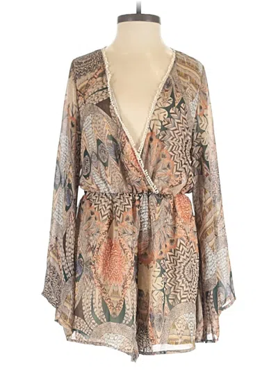 Pre-owned Audrey 3+1 Romper In Tan
