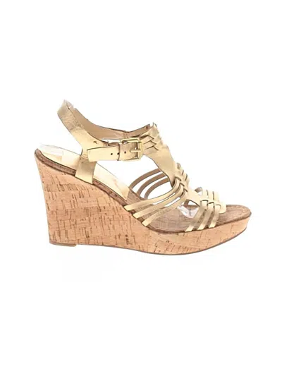 Pre-owned Audrey Brooke Wedges In Gold