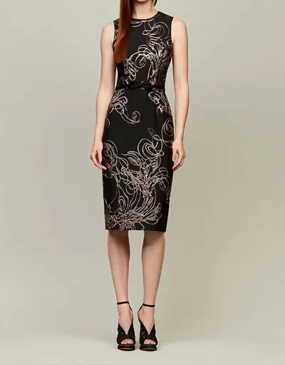 Audrey + Brooks Sleeveless Midi Dress In Black Rosegold In Multi
