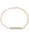 AUDREY BY AURATE DIAMOND BAR TWO-CHAIN LINK BRACELET (1/2 CT. T.W.) IN GOLD VERMEIL, CREATED FOR MACY'S