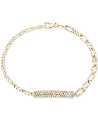 Audrey By Aurate Diamond Bar Two-chain Link Bracelet (1/2 Ct. T.w.) In Gold Vermeil, Created For Macy's