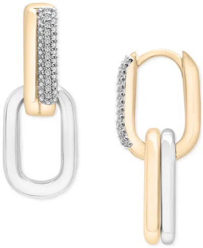 Audrey By Aurate Diamond Link Dangle Hoop Earrings (1/6 Ct. T.w.) In Gold Vermeil & Sterling Silver, Exclusively At M