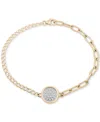AUDREY BY AURATE DIAMOND PAVE DISC TWO-CHAIN LINK BRACELET (1/4 CT. T.W.) IN GOLD VERMEIL, CREATED FOR MACY'S