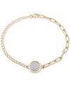 Audrey By Aurate Diamond Pave Disc Two-chain Link Bracelet (1/4 Ct. T.w.) In Gold Vermeil, Created For Macy's In Gold Vermeil