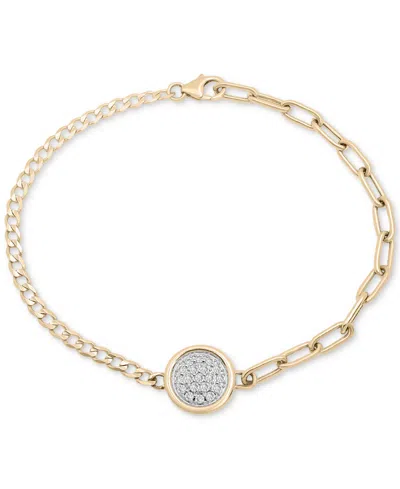 Audrey By Aurate Diamond Pave Disc Two-chain Link Bracelet (1/4 Ct. T.w.) In Gold Vermeil, Created For Macy's