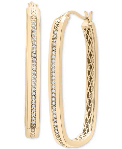 Audrey By Aurate Diamond Rectangular Hoop Earrings (1/4 Ct. T.w.) In Gold Vermeil, Created For Macy's