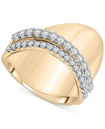 Audrey By Aurate Diamond Swoop Wide Band Statement Ring (1/2 Ct. T.w.) In Gold Vermeil, Created For Macy's