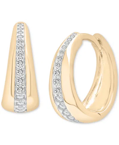Audrey By Aurate Diamond Tapered Extra Small Hoop Earrings (1/4 Ct. T.w.) In Gold Vermeil, Created For Macy's