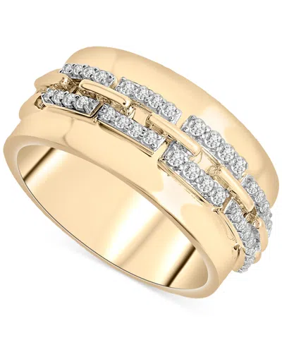 Audrey By Aurate Diamond Wide Band Statement Ring (1/4 Ct. T.w.) In Gold Vermeil, Created For Macy's
