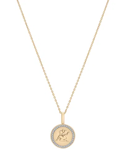 Audrey By Aurate Diamond Zodiac Reversible Pendant Necklace (1/10 Ct. T.w.) In Gold Vermeil, Exclusively At Macy's In Libra