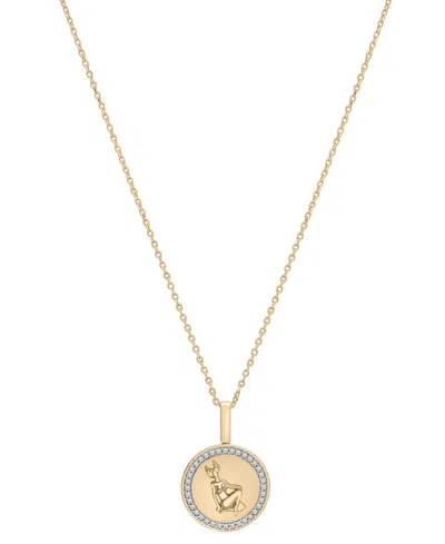 AUDREY BY AURATE DIAMOND ZODIAC REVERSIBLE PENDANT NECKLACE (1/10 CT. T.W.) IN GOLD VERMEIL, EXCLUSIVELY AT MACY'S