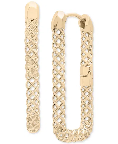 Audrey By Aurate Lattice Rectangular Hoop Earrings In Gold Vermeil, Created For Macy's