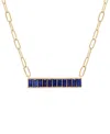 AUDREY BY AURATE NANO EMERALD COLOR BAGUETTE BAR PENDANT NECKLACE (1 CT. T.W.) IN GOLD VERMEIL, 17" (ALSO IN NANO WHI